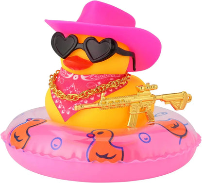 Cowboy Hat Rubber Ducks Toys Office Car Decoration Cute Summer Duck Duckling for Birthday Party Supplies Gifts for Friends Kids