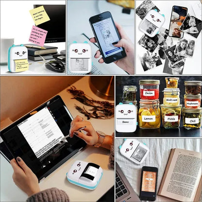 Mini Photo Pocket Printer Portable Ink-free Thermal 57mm Sticker Trans Paper Wireless BT 200dpi Android IOS Printing Machine