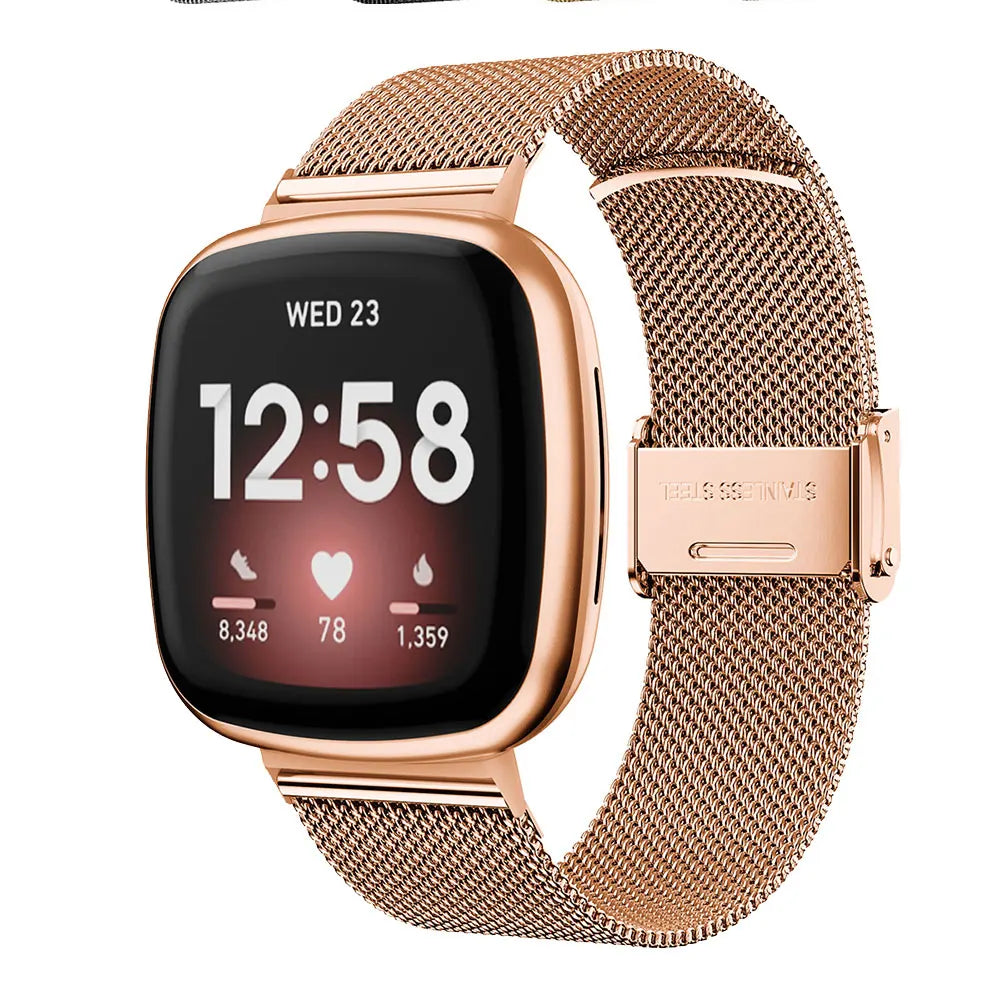 Milan Stainless Steel Watch Strap For Fitbit Sense Versa 4 3 Wristband Bracelet Metal SmartWatch Band Fitbit Versa4 Versa3