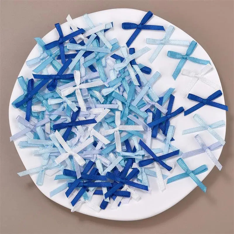 100Pcs 3mm Ribbons Mini Satin Ribbons Flowers Bows Ties Christmas Bowknot For DIY Craft Scrapbooking Embellishment Accessories