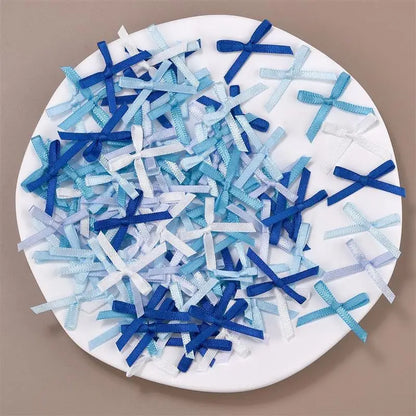 100Pcs 3mm Ribbons Mini Satin Ribbons Flowers Bows Ties Christmas Bowknot For DIY Craft Scrapbooking Embellishment Accessories