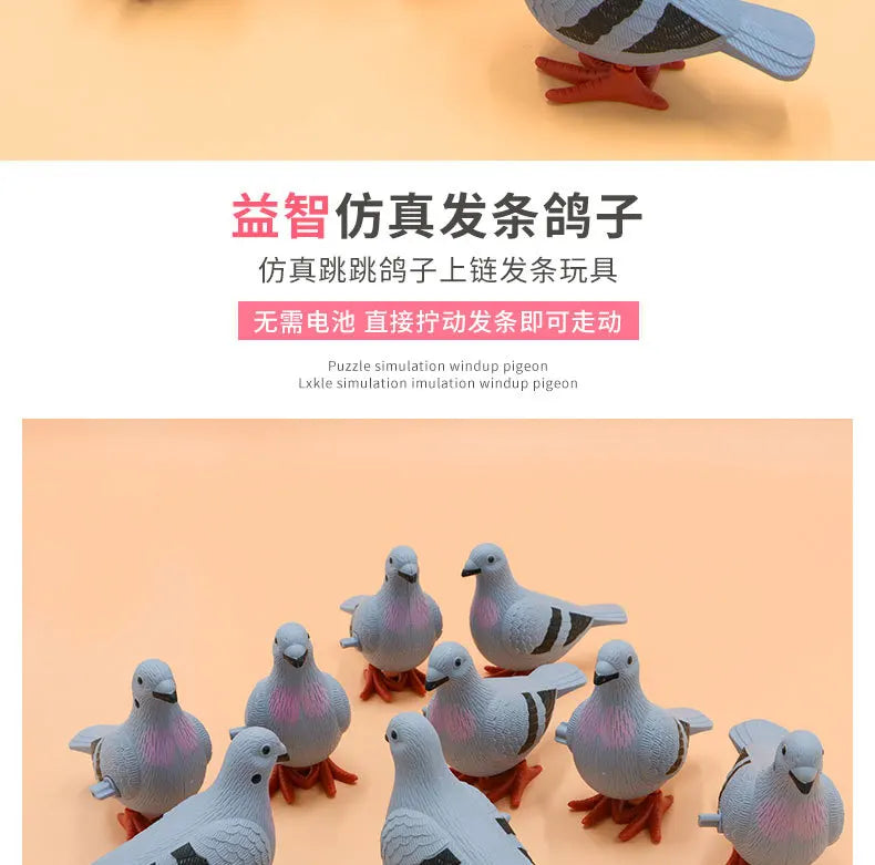 New Kids Clockwork Toy Jumping Pigeon Simulation Animal Cute Winding Will Jump Baby Toys 2-4 Years Old Gift