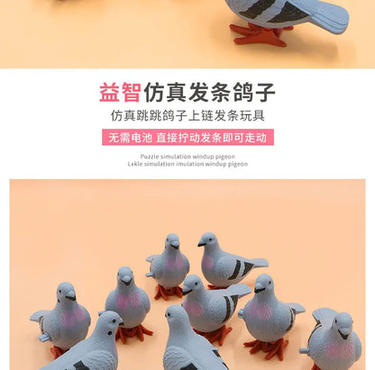 New Kids Clockwork Toy Jumping Pigeon Simulation Animal Cute Winding Will Jump Baby Toys 2-4 Years Old Gift