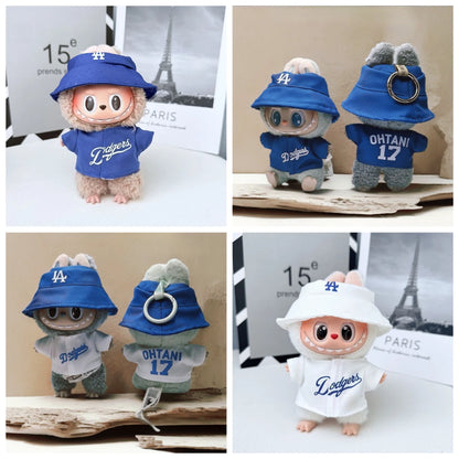 For 15/17cm Labubu Baseball Set Fashion Clothing Cute Doll Clothes Labubu V1 V2 V3 Sitting Party Diy toy Accessories girl Gift