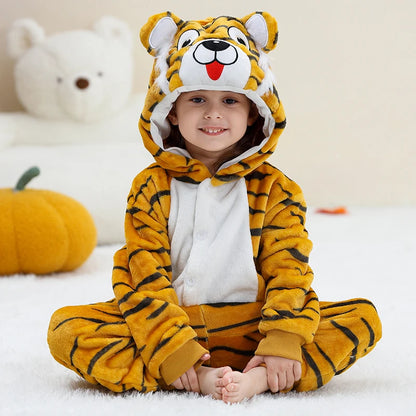 Pyjama en flanelle de carnaval pour enfants, combinaison, combinaison, dessin animé, vêtements d'hiver, Halloween, pour garçons et filles, famille