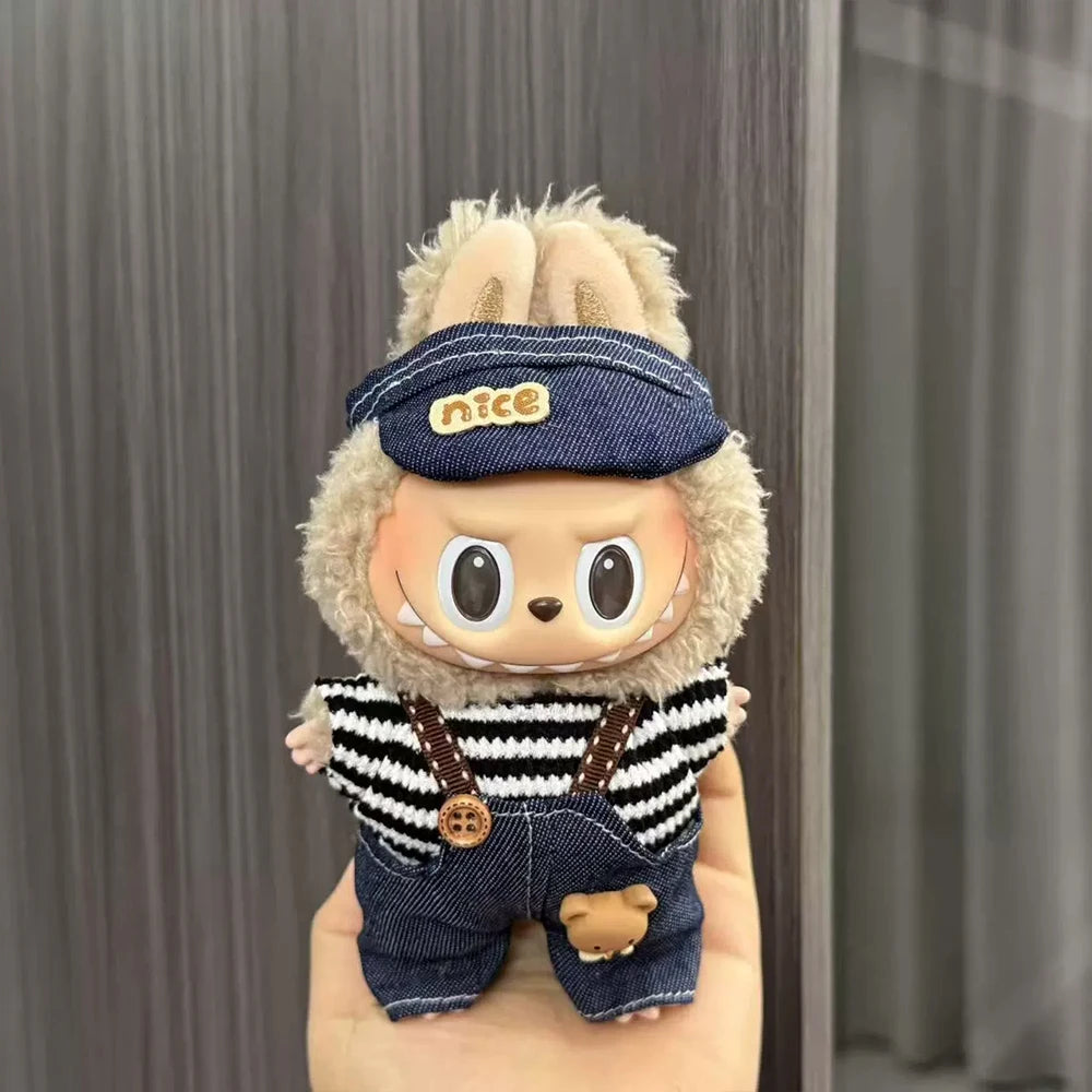 Labubu Doll Clothes Enamel Labu Cloth 17cm Doll Cute Dress-up Climbing Clothes Skirt Plush Toy Clothes