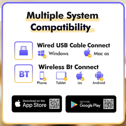 Portable A4 thermal printer Inkless Bluetooth Tattoo Stencil Printer Compatible with iOS Android&Laptop for Office Car Home