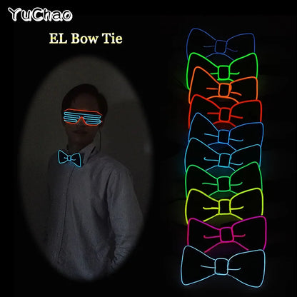 Newest LED Luminous Bow Tie For Man Christmas Wedding Light Bow Tie Festival Party Supplies Fluorescent Party Props