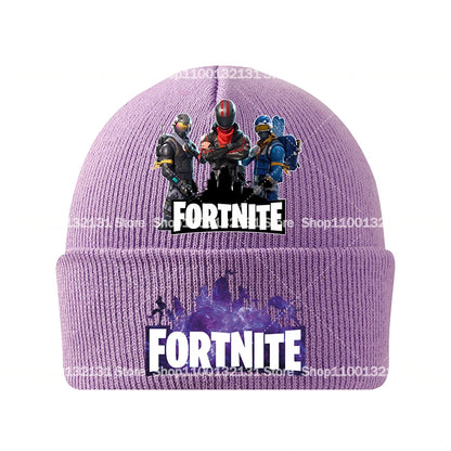Fortnites Knitted Hats Cartoon Game Fortress Night Children Headgear Autumn Winter Woolen Caps Anime Hat Kids Birthday Gift New