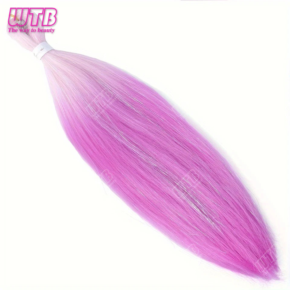 Postiche synthétique ombré arc-en-ciel de 66 cm, couleurs mélangées, long et lisse, tresses jumbo au crochet pour femmes
