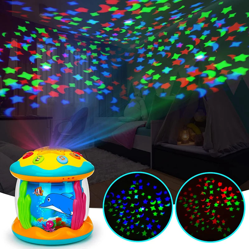 Jouets pour bébés de 1 à 3 ans, projecteur rotatif lumineux océanique, jouets musicaux, jouets sensoriels éducatifs précoces Montessori pour tout-petits, cadeaux