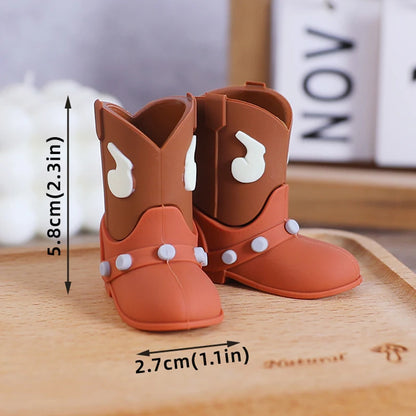 Cowboy Cake Topper Cowboy Hat and Boot Balls Cake Decorations Western Cowboy Birthday Baby Shower Party Decorations (Brown)