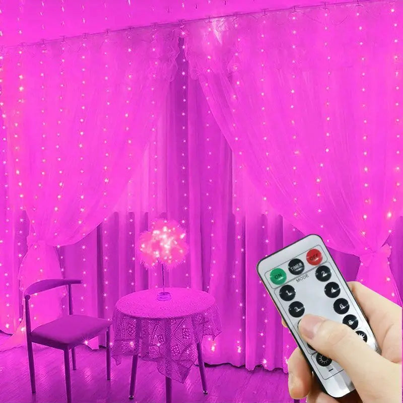 Rideau Lumineux LED USB avec Télécommande, Guirxiété Lumineuse, 8 Modes, 3 m, 6m, Vacances, Mariage, Dégradé, Chambre, Salon, Décor