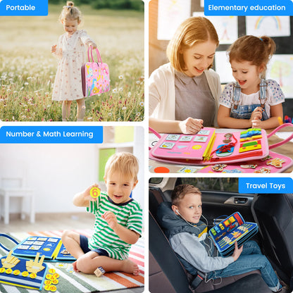 Montessori Toys Busy Board Sensory Activity Developing Board for Motor Skills,Learning Board for Toddlers  Christmas Gift