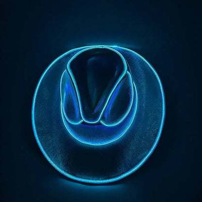 Glowing Light Bar Cap Wireless Disco Luminous Led Flashing Neon Western Cowboy Hat Bachelorette Party Supplies Bride Cowgirl Hat