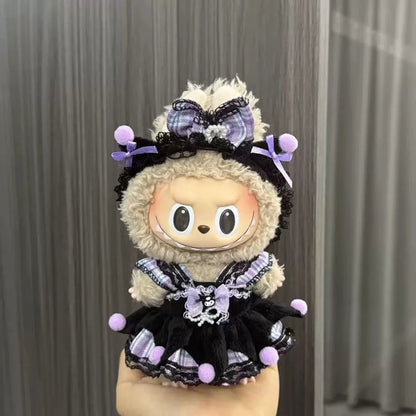 Labubu Doll Clothes Enamel Labu Cloth 17cm Doll Cute Dress-up Climbing Clothes Skirt Plush Toy Clothes