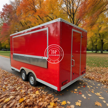 Outdoor Mobile Catering Trailer Fully Equipped Taco Pizza Ice Cream Cart Fast Food Truck Trailer With Full Kitchen