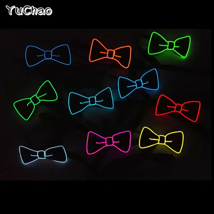 Newest LED Luminous Bow Tie For Man Christmas Wedding Light Bow Tie Festival Party Supplies Fluorescent Party Props