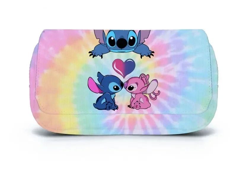 Anime Stitch Fully Printed Flap Pen Bag Stationery Box Pencil Case Primary and Secondary School Student School Bag Cartoon