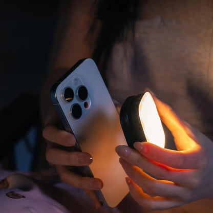 Magnetic Phone Selfie Light Mobile Phone Fill Light with Mirror Folding LED Phone Fill Light Rechargeable for Makeup Photography