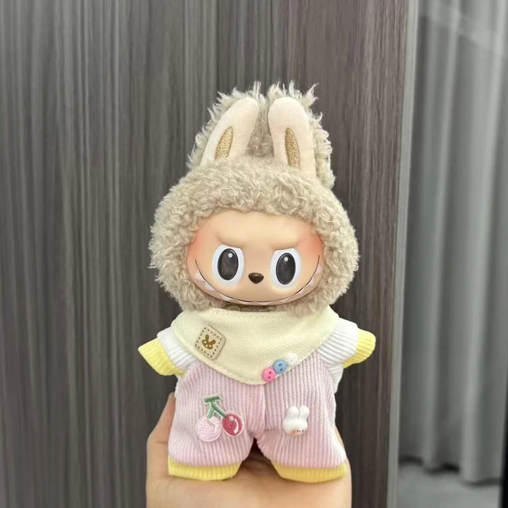 Labubu Doll Clothes Enamel Labu Cloth 17cm Doll Cute Dress-up Climbing Clothes Skirt Plush Toy Clothes