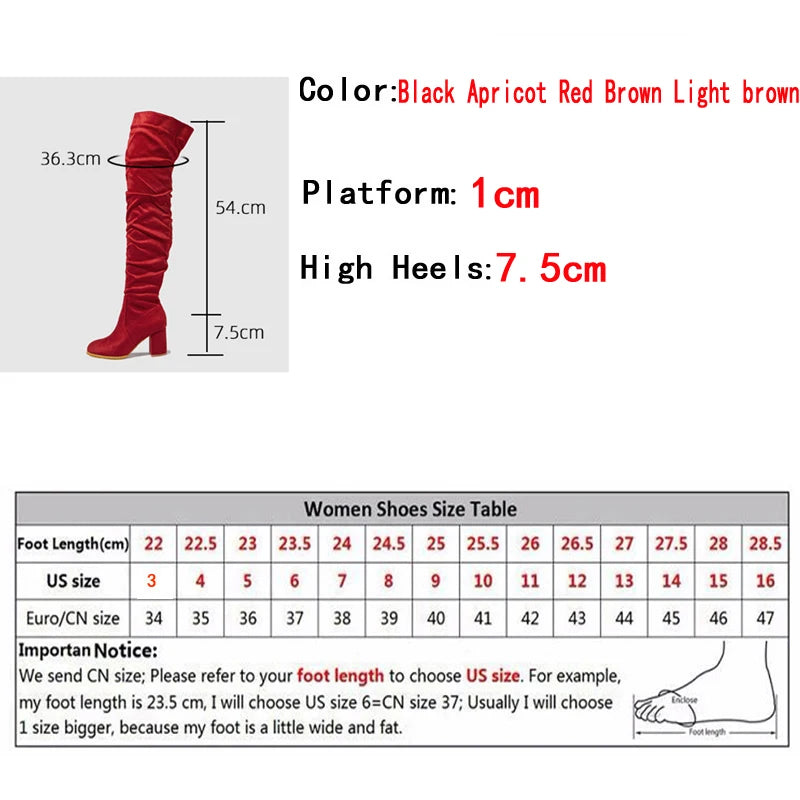 Liyke 2025 Autumn Winter Black Brown Over The Knee Boots Women Sexy Pointed Toe Zip Thigh High Shoes Square Heels Booties Femme