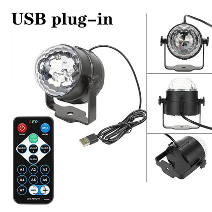 RGB LED Stage Disco Light Rotating DJ Ball Strobe Remote Sound Control Dj lights Karaoke Wedding Party Bar Club Laser Show Lamp