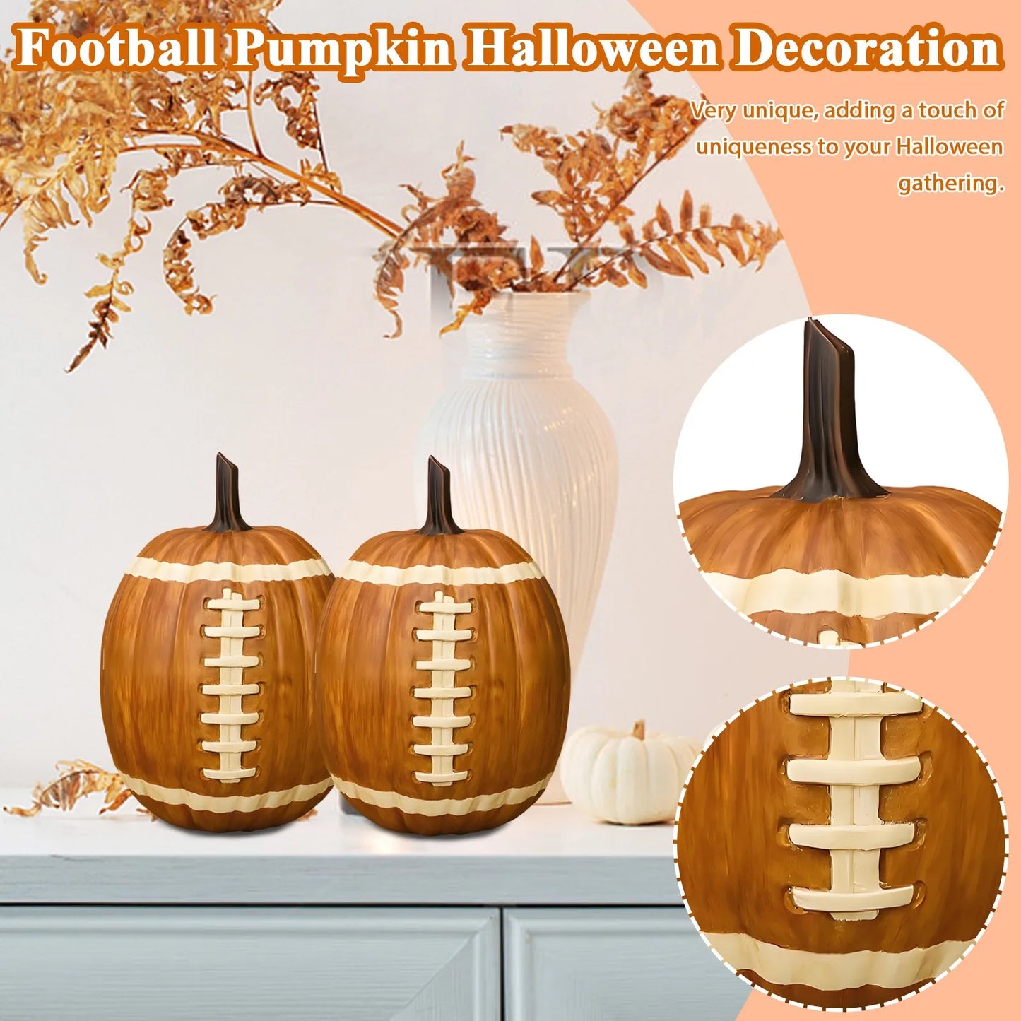 Décorations de citrouille de football d'Halloween, décoration de bureau créative pour salle, accessoires décoratifs d'ambiance de fête d'Halloween