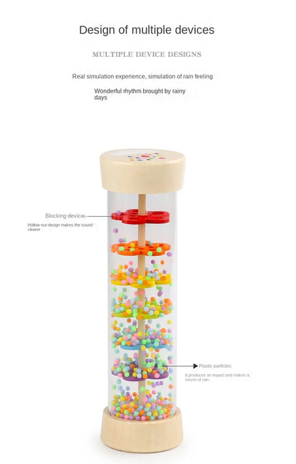 Baby Wooden Rain Sound Pipe Simulation Rain Sound Wooden Toy Gift Hourglass Fun Music Shaker Early Education Enlightenment Toy