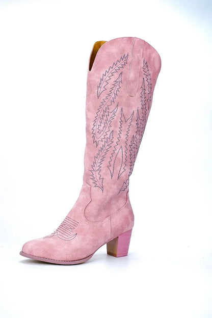 Bottes de printemps pour femmes, talons bas, style britannique tendance, bottines souples courtes, bottes hautes roses 2025