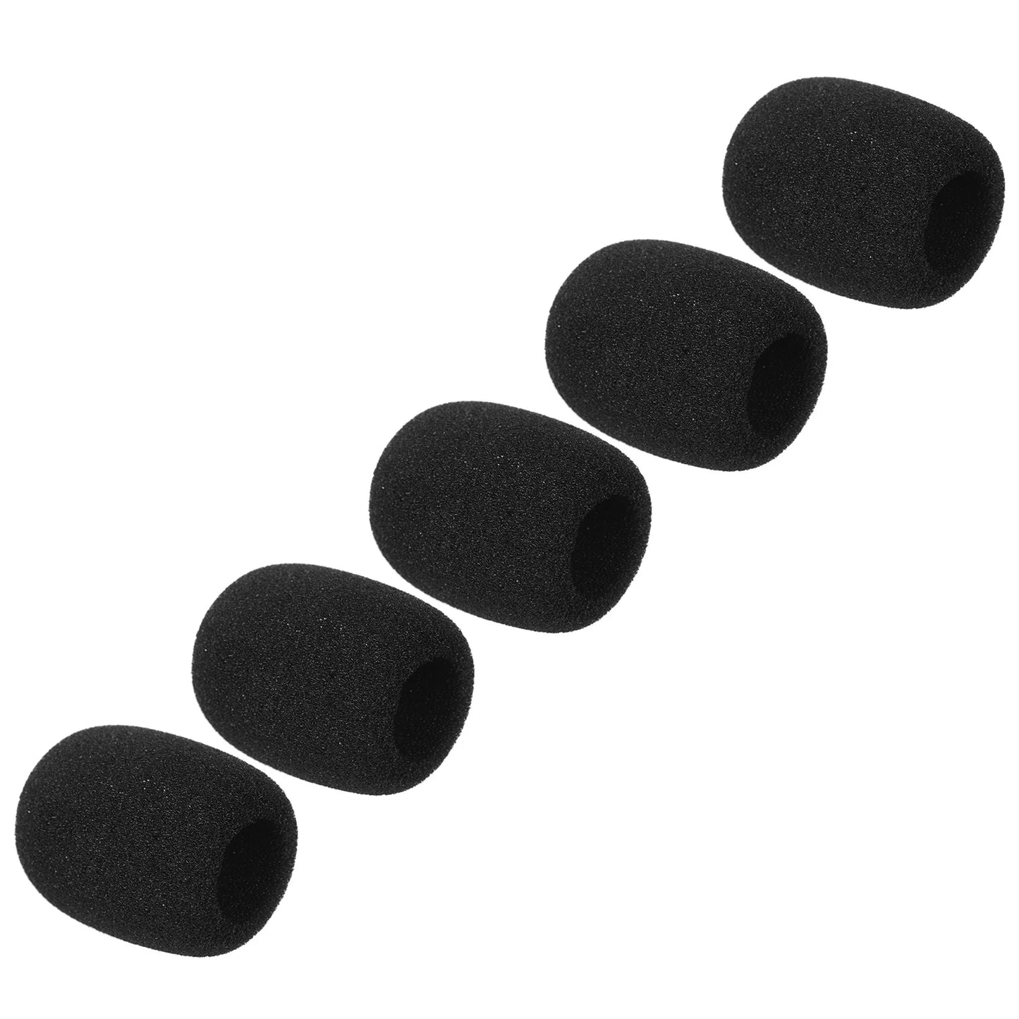 Mini bonnettes anti-vent pour microphone, protections en mousse pour micro-casque, noir, lot de 5 pièces