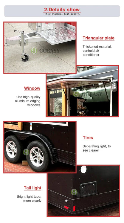 Modern Mobile Food Truck Pink Concession Trailer Ice Cream Cart Stainless Kitchen Hot Dog Pizza Van Juice Snack Bar