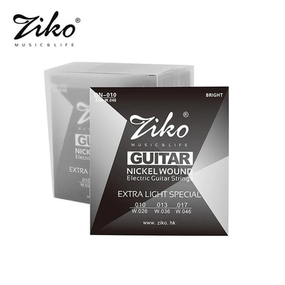 10 jeux de cordes de guitare électrique série Ziko DN, noyau Hexagonal, enroulement en alliage nickelé 009-042/010-046, vente en gros