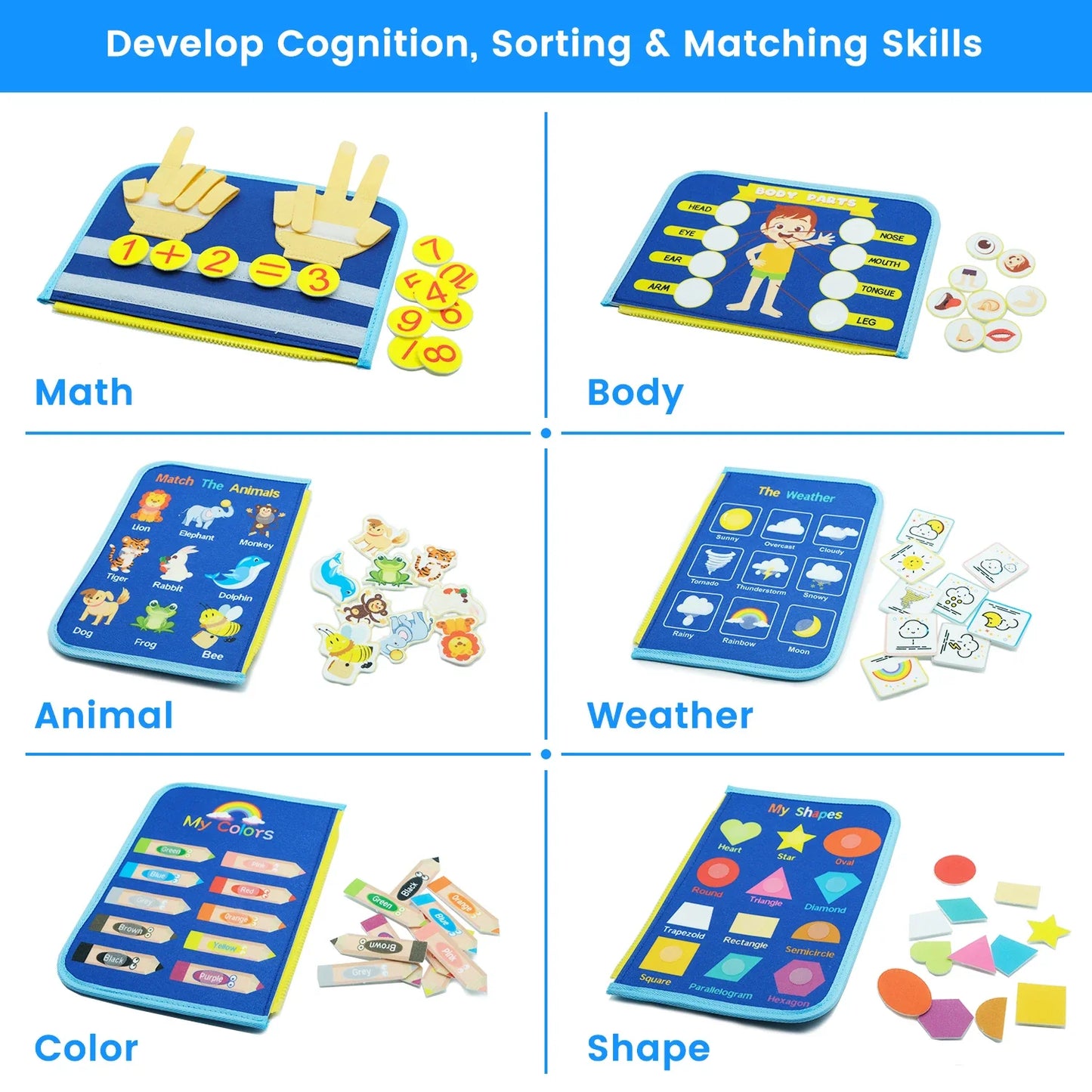 Montessori Toys Busy Board Sensory Activity Developing Board for Motor Skills,Learning Board for Toddlers  Christmas Gift