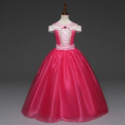 Fantasy Girls Sleeping Beauty Aurora Cosplay Princess Dress Kids Halloween Carnival Birthday Costume Party Clothing 3-10Years