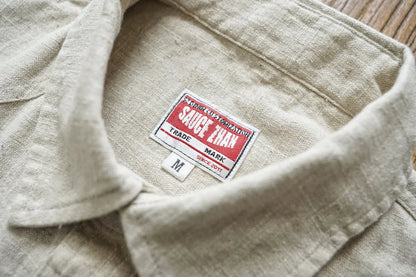 Western Sle Linen irt Men's Casual Long Sve Pure Color Loose Fit Classic Collar Button down Trendy Khaki irt