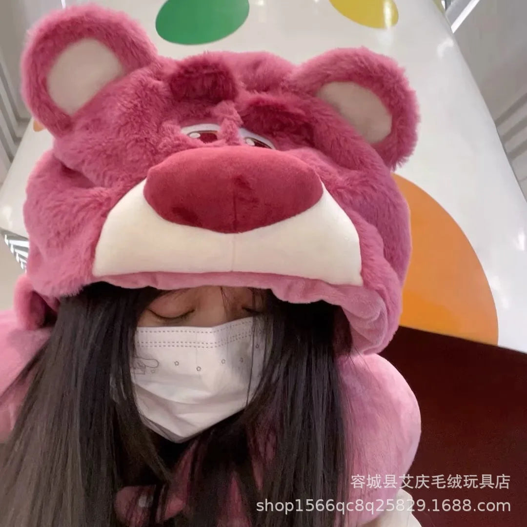 Cartoon plush Stitch Ling Nabelle U-shaped pillow with hooded neck pillow travel car plane office nap artifact girl gifts