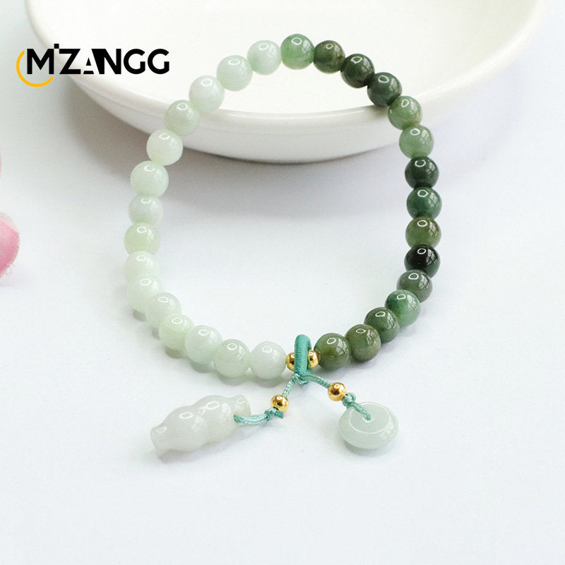 Bracelet en jadéite authentique, dégradé bicolore, boucle de paix, cordon en jade, délicat, tendance, bijoux avancés, cadeaux pour filles