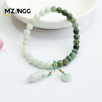 Bracelet en jadéite authentique, dégradé bicolore, boucle de paix, cordon en jade, délicat, tendance, bijoux avancés, cadeaux pour filles