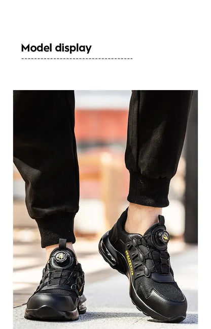 YIZHONCO Autumn Safety Shoes BOA Men Sneakers Steel Toe Cap Shoe Work Shoes Puncture-Proof Work Safety Shoes Boots