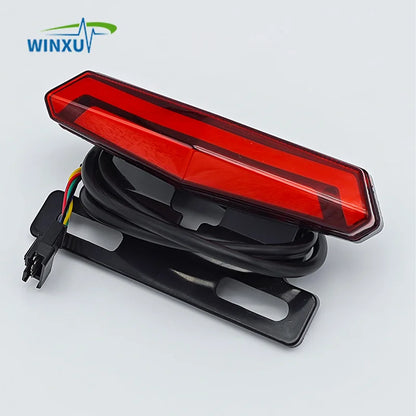 Feu arrière de phare de vélo électrique 36V 48V 60V, clignotant gauche droit, feu stop bas, interrupteur intégré, Kit universel pour vélo électrique