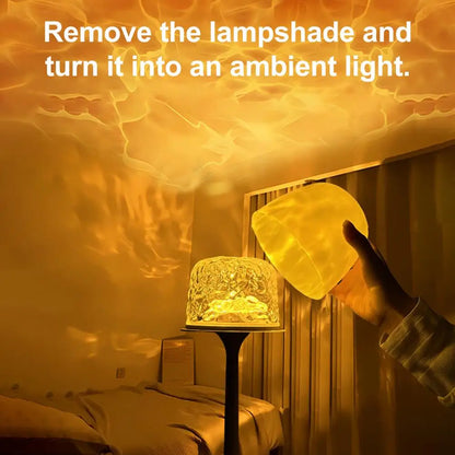 LED Night Light with Remote Control Dimmable Rechargeable LED Lamp 16 Colors Water Ripple Ambient Night Light Bedside Lamp