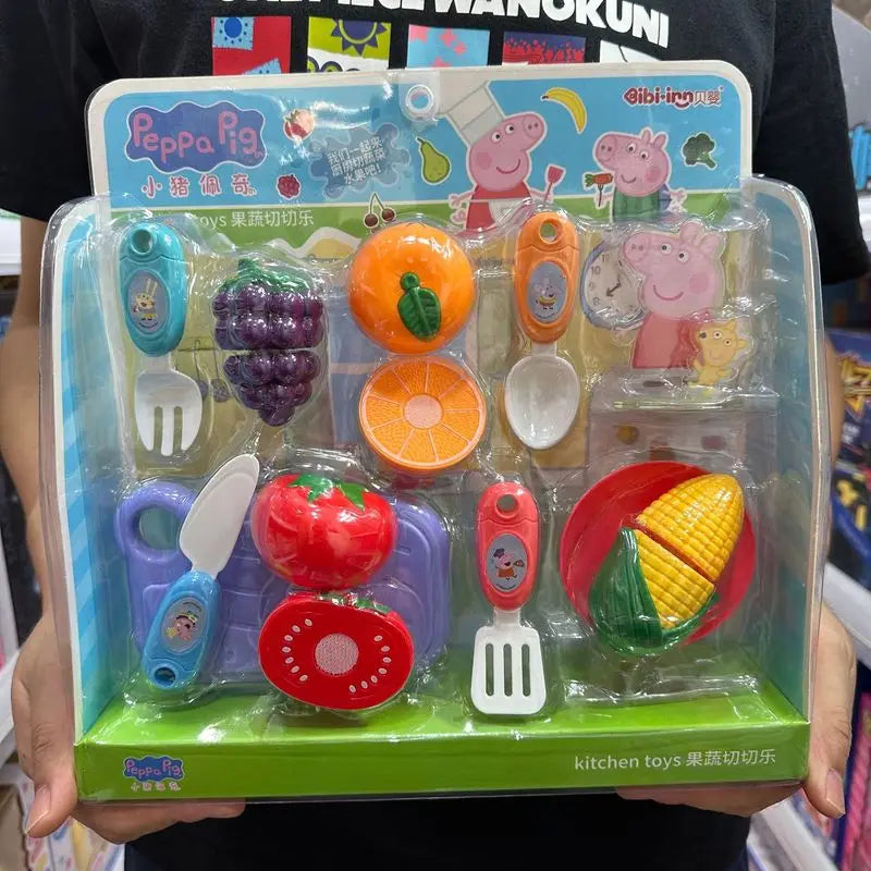 Peppa Pig Home Toys Blind Box Cartoon Baby Chechere Toy Vegetable Kitchen Shopping Series Child Set Shoulder Bag Holiday Gift