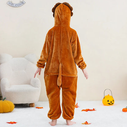 Pyjama en flanelle de carnaval pour enfants, combinaison, combinaison, dessin animé, vêtements d'hiver, Halloween, pour garçons et filles, famille