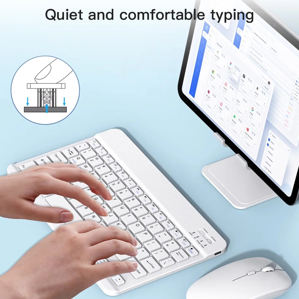 EMTRA Bluetooth Wireless Keyboard Portable Keyboard for Ipad Laptop Tablet Rechargeable Gaming Keyboard for Android IOS Windows