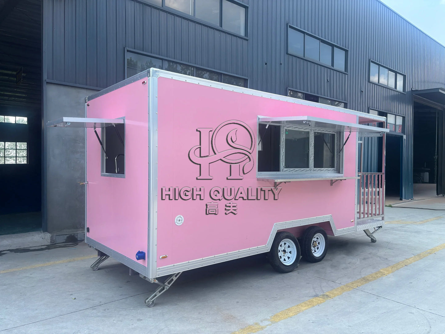 Pink Trailer for Sale New Food Truck Mobile Fast Food Cart Outdoor Kitchen Ice Cream Pizza Trailer Usa Standard