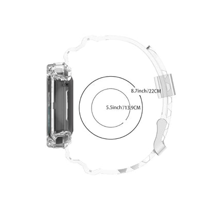 Watchband Case for Fitbit Versa 4 Versa 3 Adjustable TPU Rugged Smart Watch Clear Protective Cover Wristband for Fitbit Versa 3