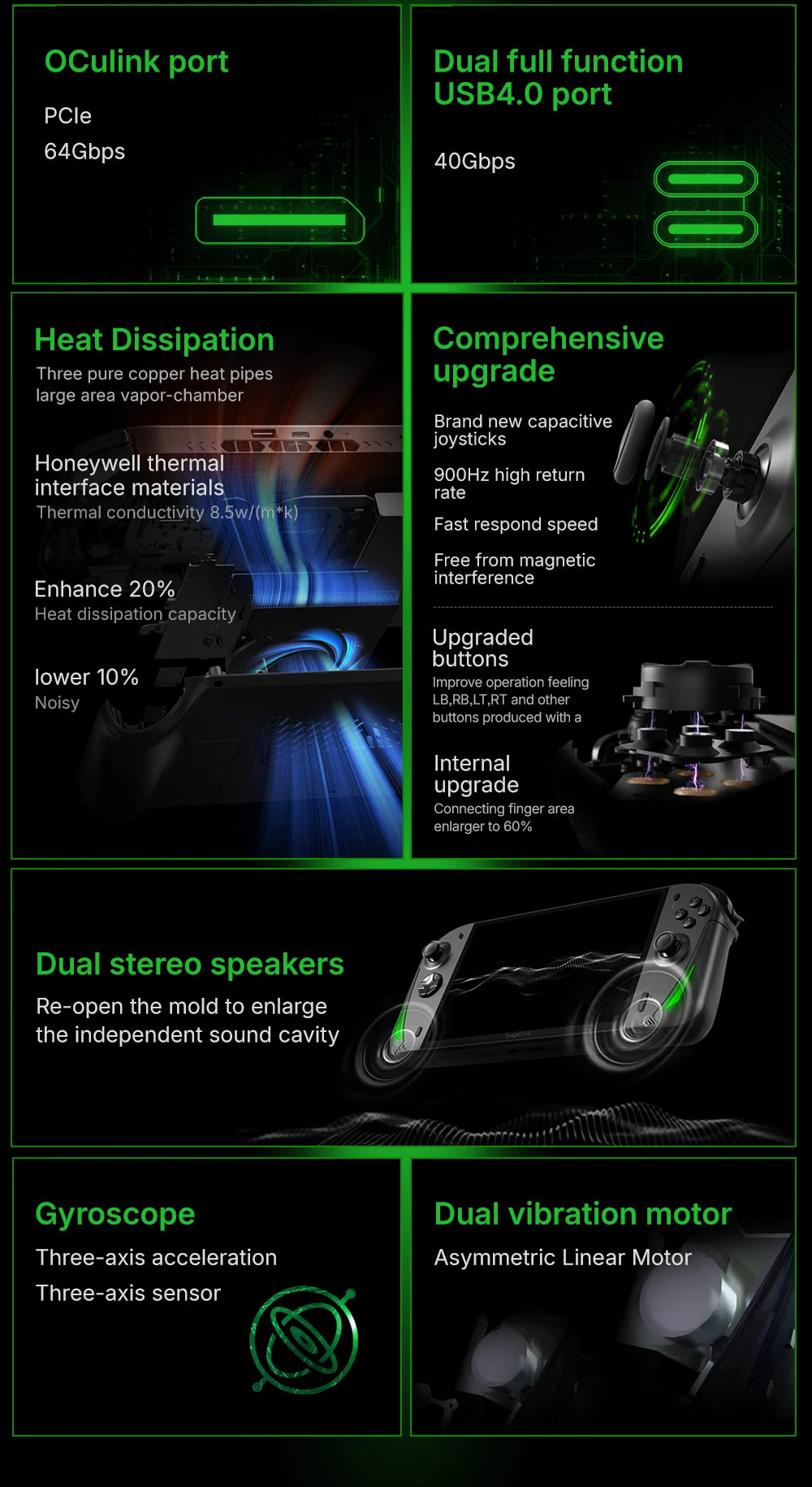 AOKZOE A1X AMD AI 9 HX 370 PC Game Console 8 Inch Native Landscape Screen Windows Handheld Laptops VRR 72.7Wh For Steam 3A Game