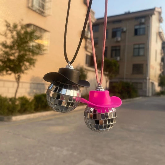 Porte-clés boule disco à suspendre au rétroviseur, accessoire de décoration pour sac ou voiture