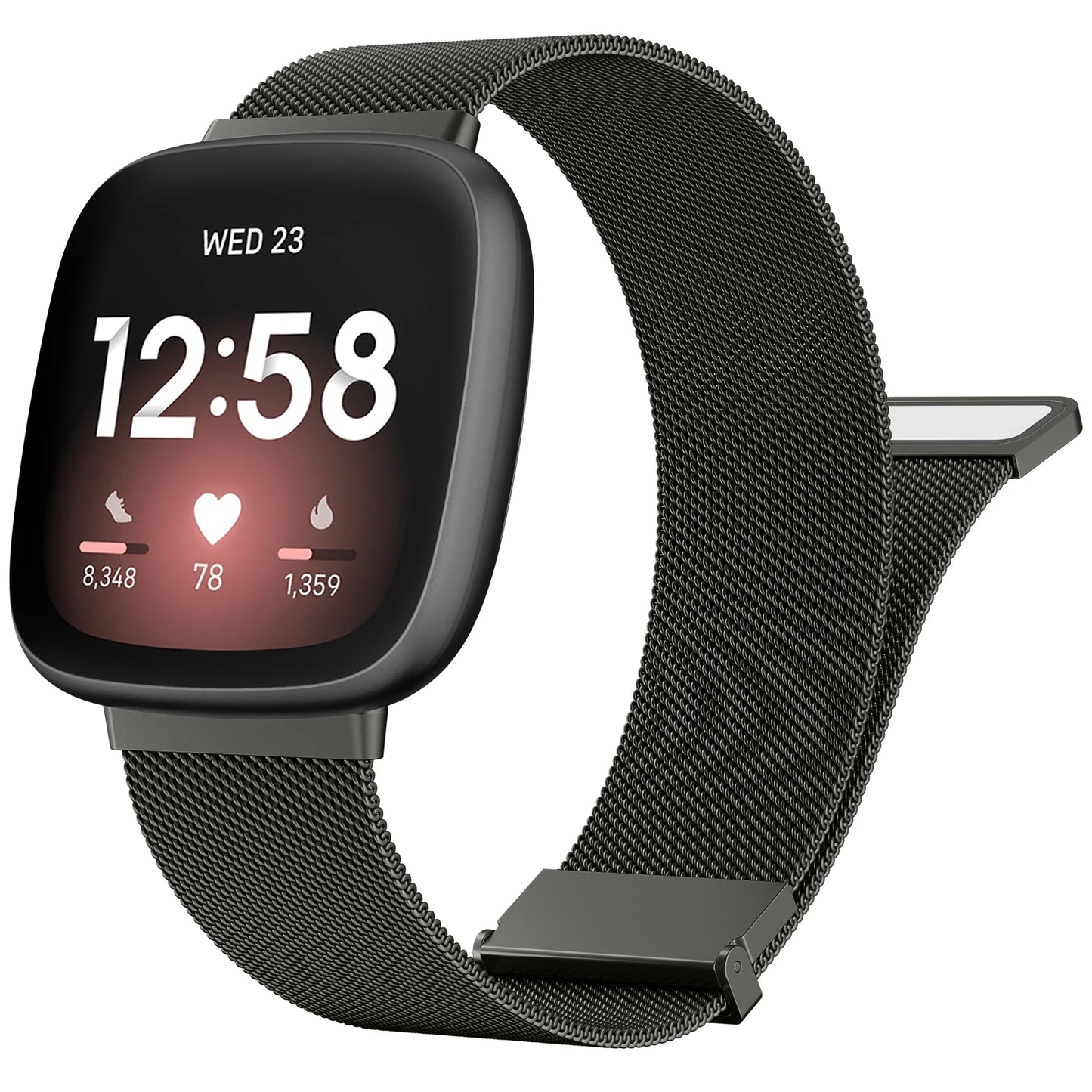 Bracelet magnétique en métal pour Fitbit Versa 3/4, bracelet de rechange milanais pour Fitbit Versa Sense/Sense 2